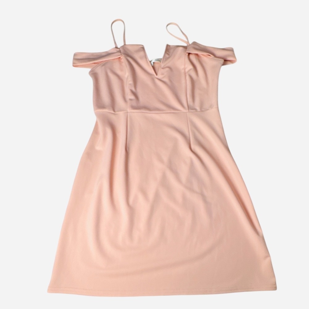 Available by Angela Fashion Pink‎ Off-Shoulder Bodycon Soft Glam Dress Size L